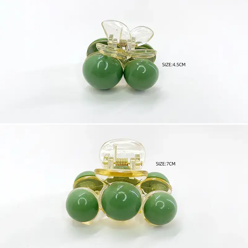 Korean Pearl Hair Clip Green 10cm 70cm