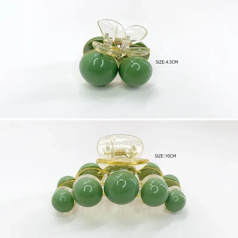 Korean Pearl Hair Clip Green 10cm 70cm