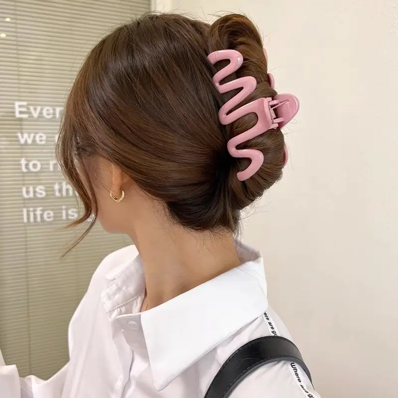 Candy Color Wave Hair Clip for Back Head Updo - Image 10