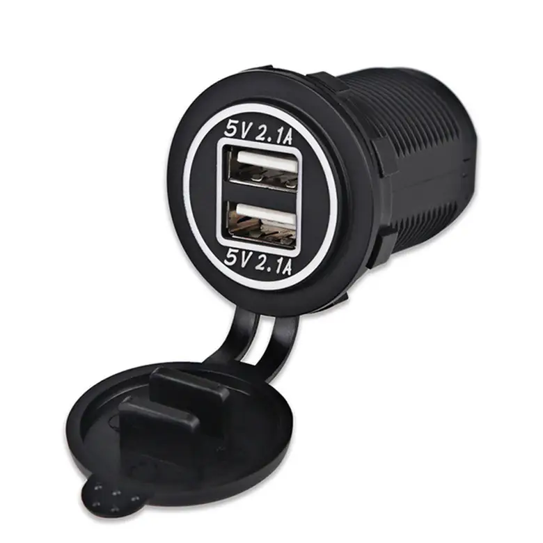 Dual 4.2A USB Charger for Car & Motorcycle Orange Blue Red Green - Image 4