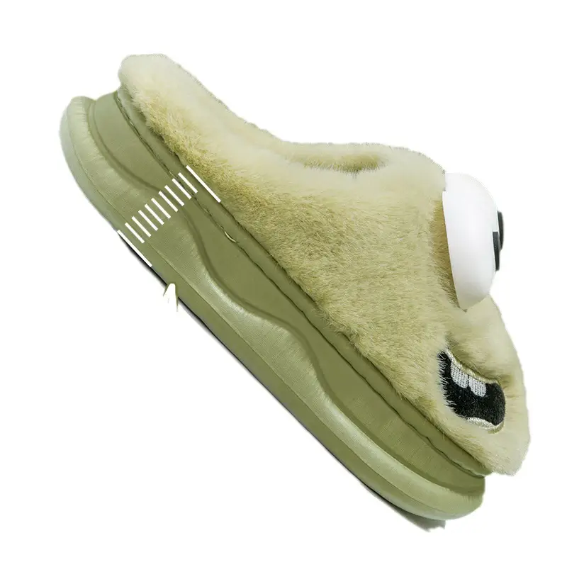 Big-eyed Dog Cotton Slippers Women's Autumn and Winter Outer Wear Cute Cartoon Slippers Home Indoor Non-slip Cotton Slippers for Women