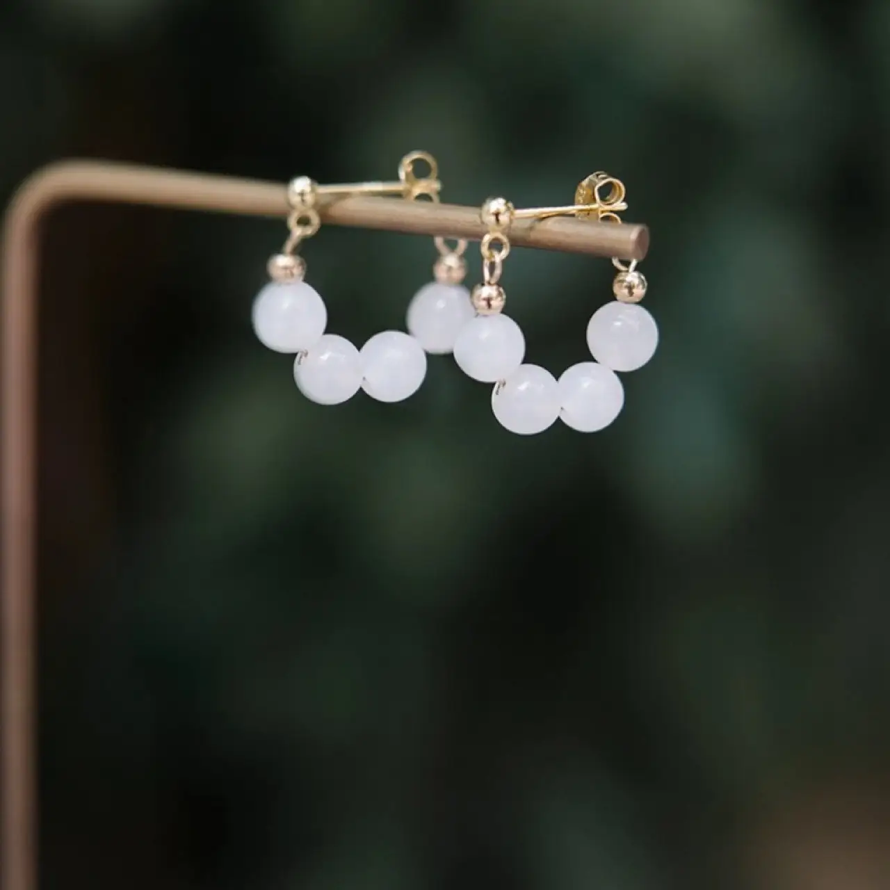 White Jade Earrings for Women S925 Silver - Image 5