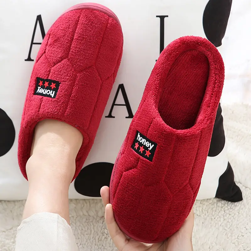 New Cotton Slippers for Men and Women, New Winter Indoor Home Warm Slippers, Non-Slip Woolen Cotton Shoes for Men and Women