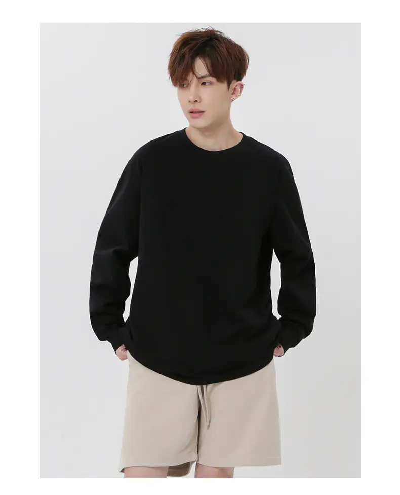 Men's Long Sleeve T-Shirt Brown Cotton 245g — feature 6