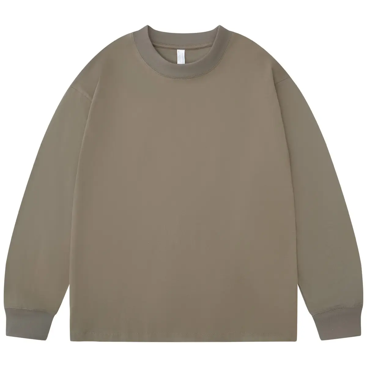 Men's Long Sleeve T-Shirt Brown Cotton 245g - Image 3