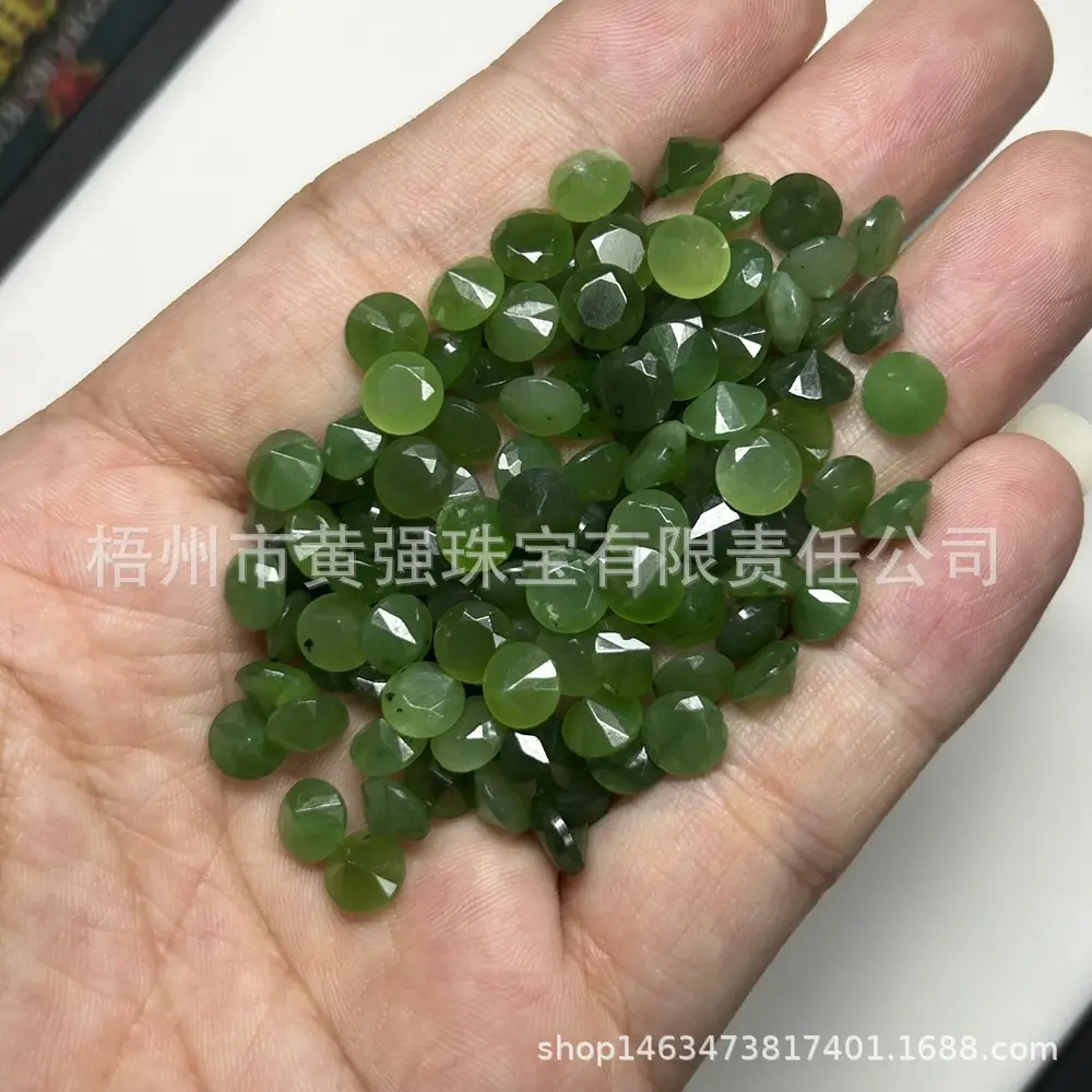 Natural Green Jasper Round Cut Stones 6.5-10mm - Image 2