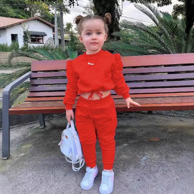 Kids Red Sweatshirt Suit 2025 New Arrival - Image 5