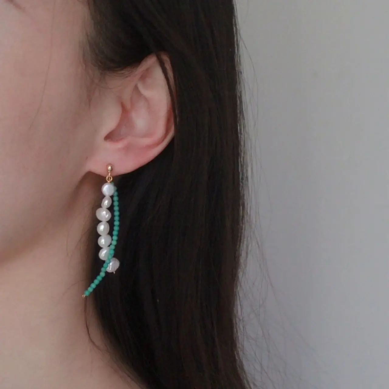 Blue Pearl Cross Earrings for Women — feature 1