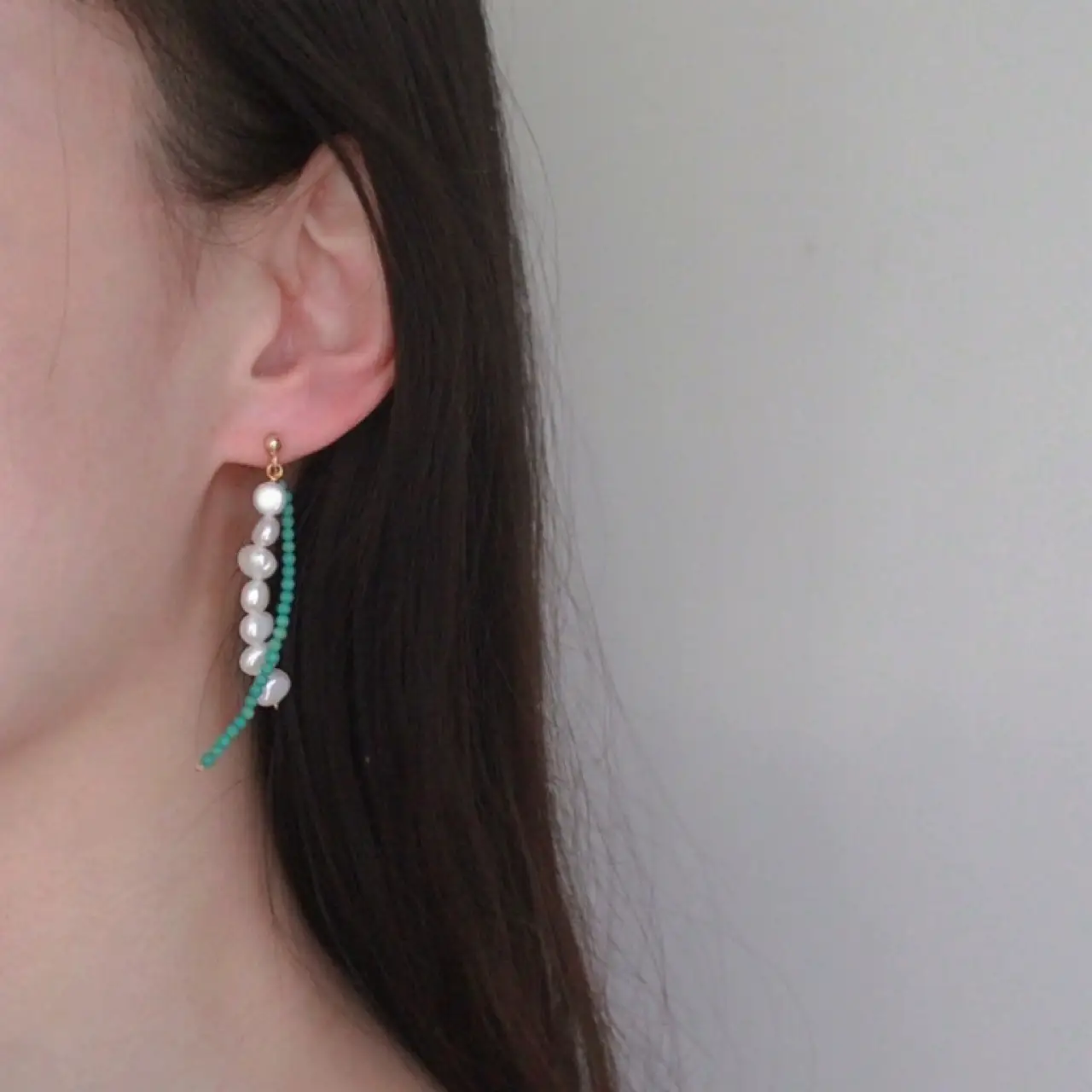 Blue Pearl Cross Earrings for Women — feature 3