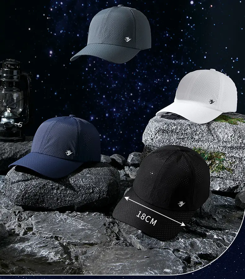 Men's Black Peak Cap Sun Proof Lightweight Baseball Cap — feature 11