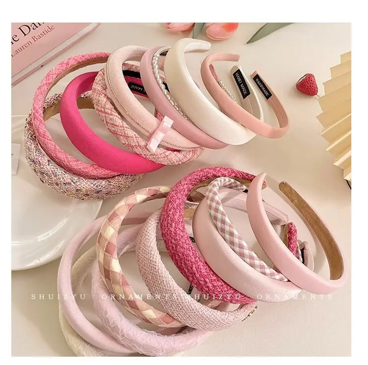 Pink Plaid Hair Hoop for Girls Women's Headband 2024 — feature 59
