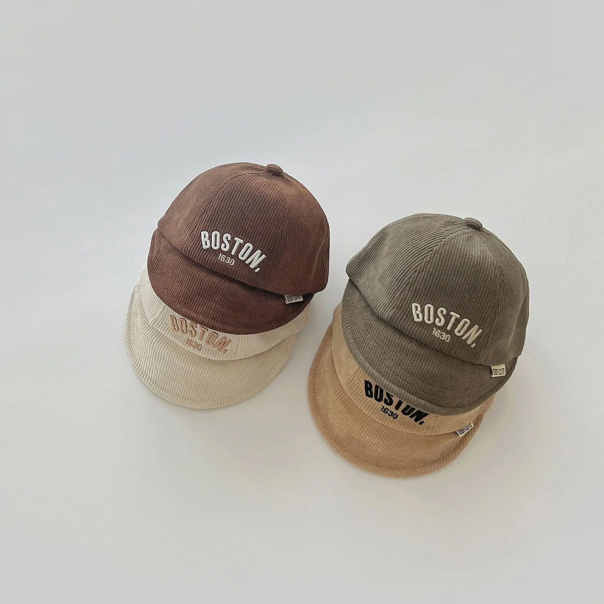 Kids Cream Embroidered Cap Autumn Winter 2025 - Image 4