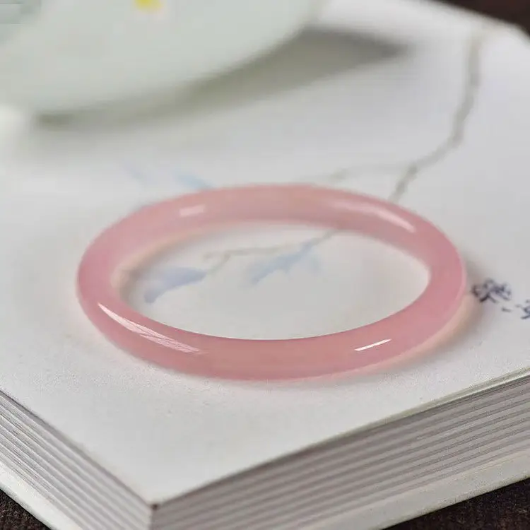 Pink Quartz Jade 8mm Ring Bracelet for Women - Image 8