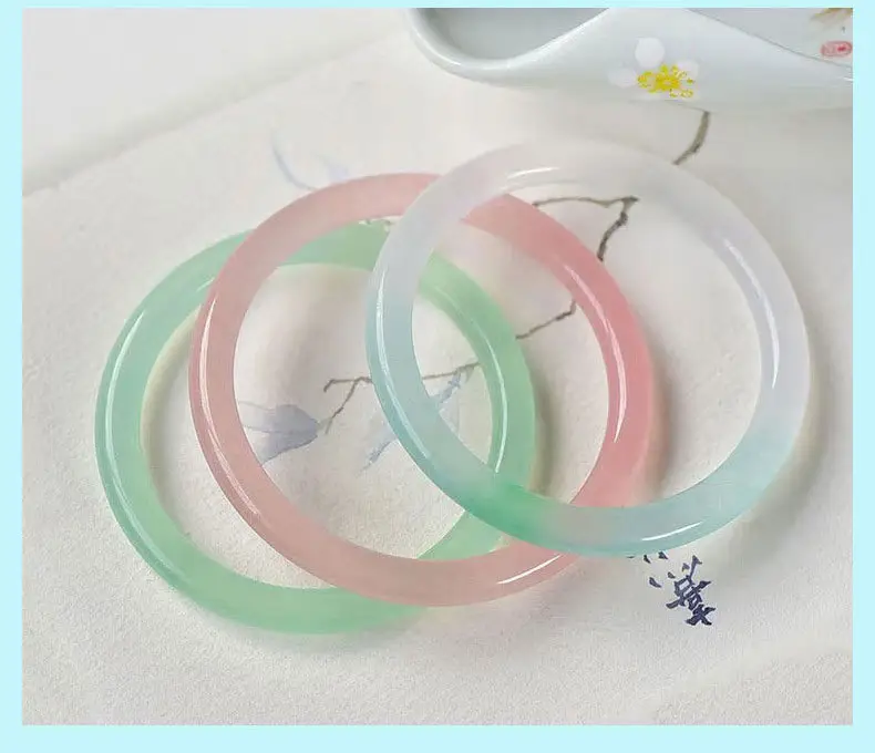 Pink Quartz Jade 8mm Ring Bracelet for Women — feature 2