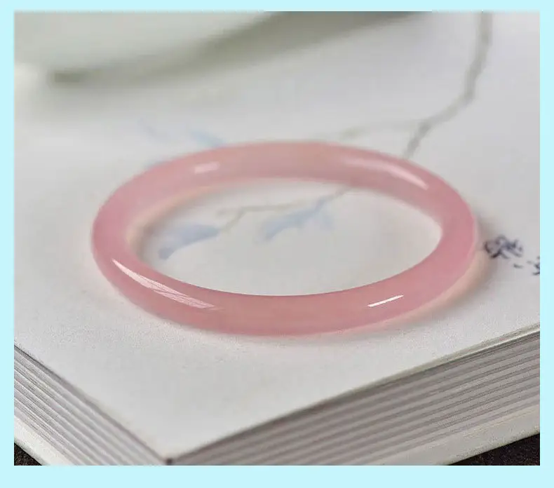 Pink Quartz Jade 8mm Ring Bracelet for Women — feature 9