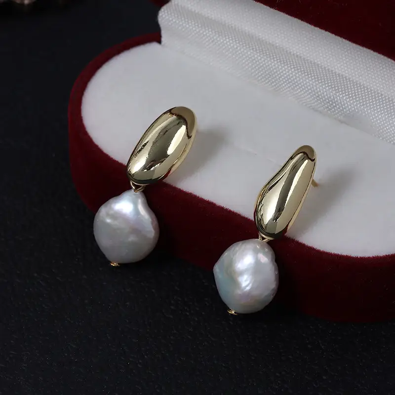 High-end Pearl Earrings Set Gold Plated Wholesale - Image 2