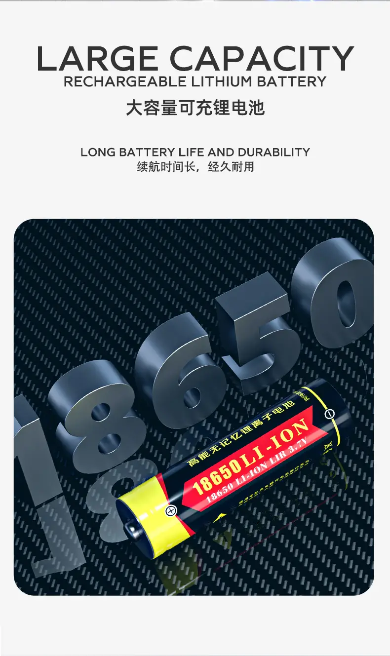 18650 Lithium Battery Cross-Country Flashlight COB Zoom 3-Color β feature 10
