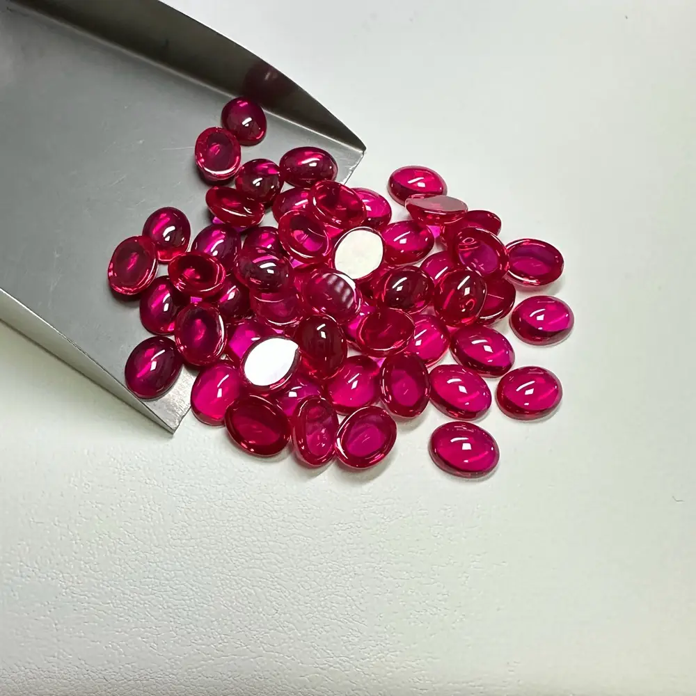 5# Red Artificial Ruby Pear Shaped Denier Rings - Image 4