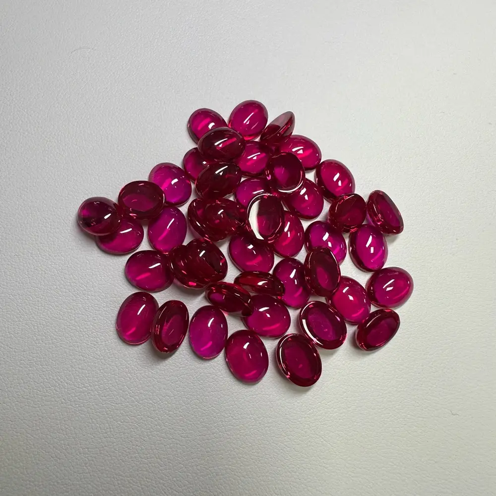 5# Red Artificial Ruby Pear Shaped Denier Rings - Image 5