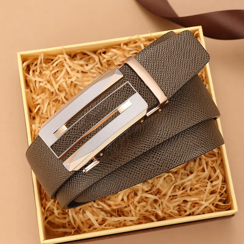 Men's Genuine Leather Belt with Rose Gold Buckle - Image 5
