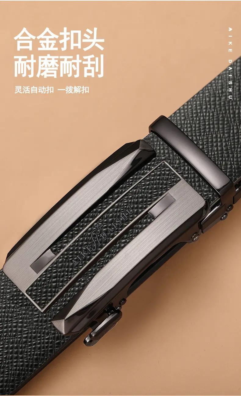 Men's Genuine Leather Belt with Rose Gold Buckle โ feature 5