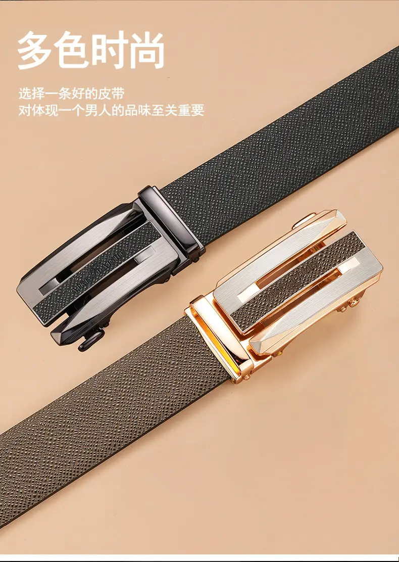Men's Genuine Leather Belt with Rose Gold Buckle โ feature 6