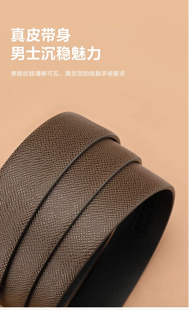 Men's Genuine Leather Belt with Gold Plated Buckle β feature 10