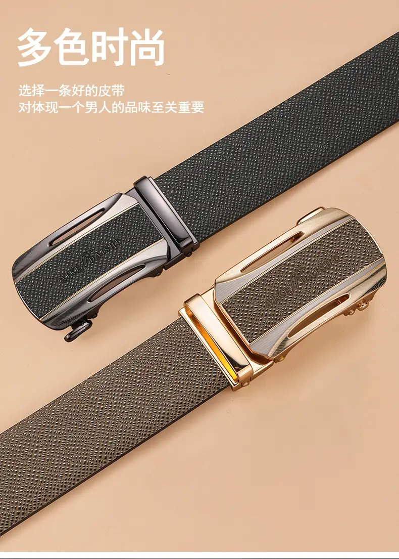 Men's Genuine Leather Belt with Gold Plated Buckle β feature 5