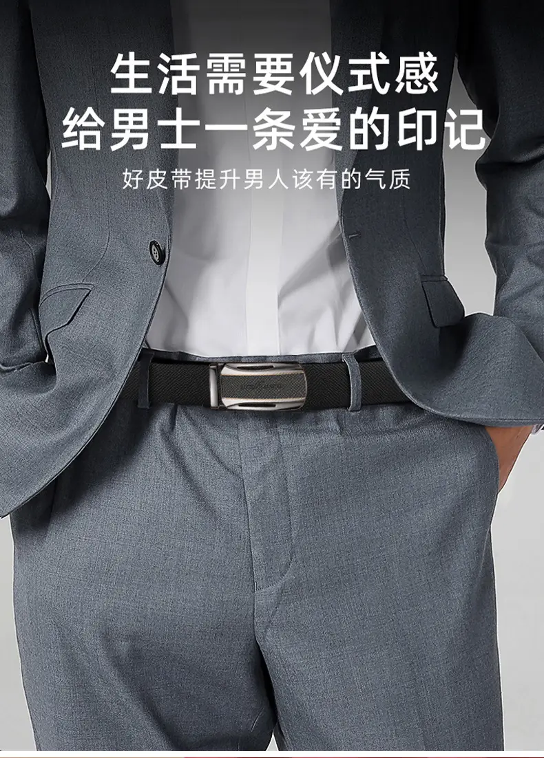Men's Genuine Leather Belt with Gold Plated Buckle β feature 6