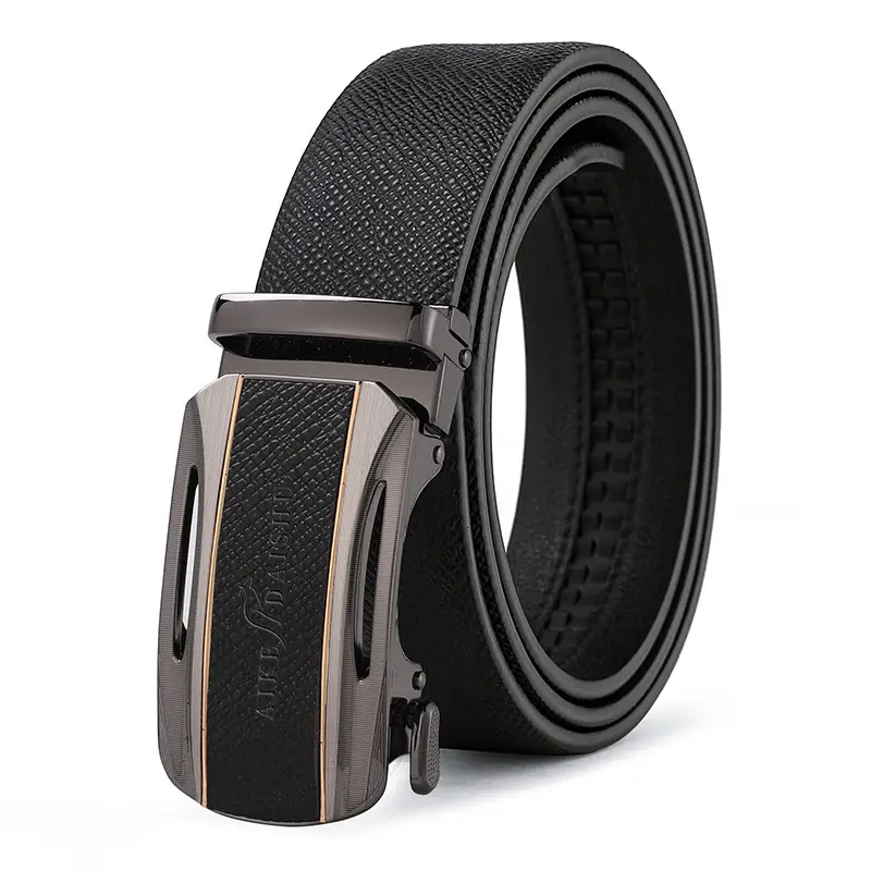 Men's Genuine Leather Belt with Gold Plated Buckle - Image 2