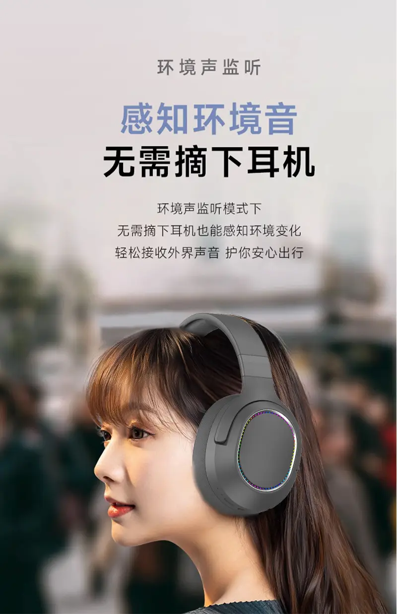 Over-Ear Bluetooth Headphones with RGB Lighting — feature 11