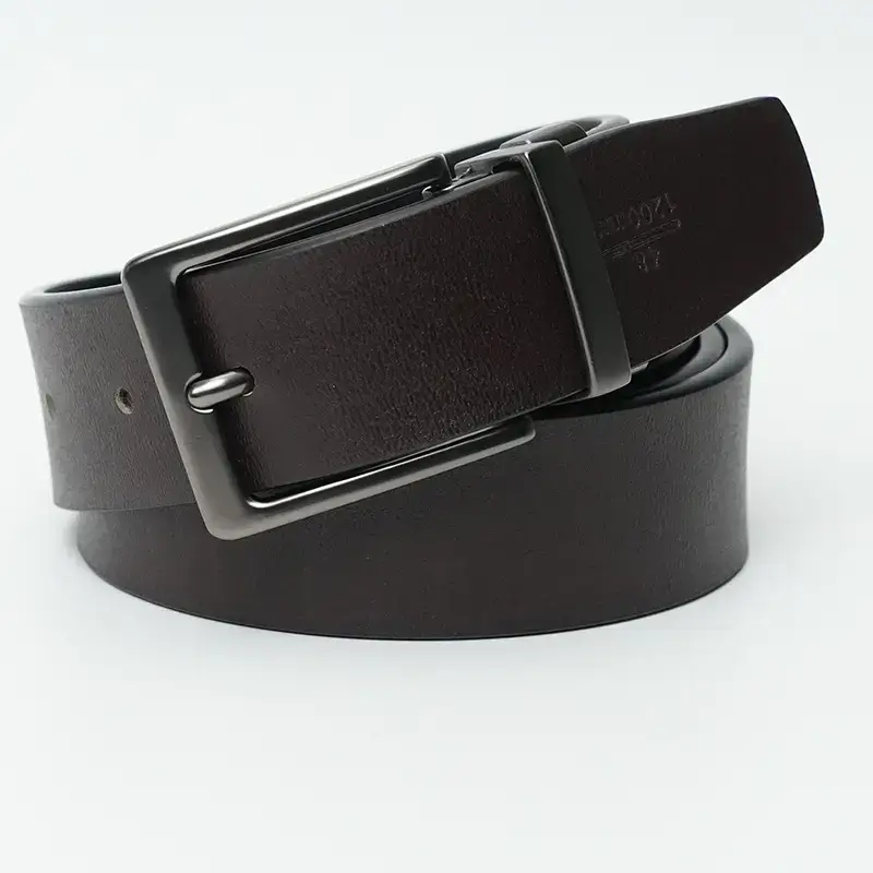 Men's New High-End Cowhide Belt with Rotating Pin Buckle - Image 4