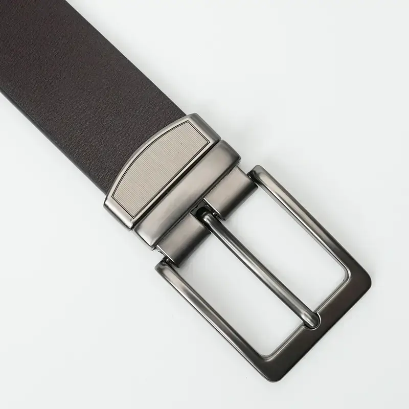 Men's New High-End Cowhide Belt with Rotating Pin Buckle - Image 5