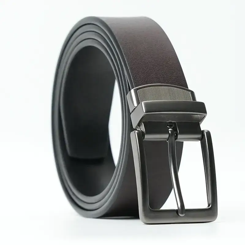 Men's New High-End Cowhide Belt with Rotating Pin Buckle - Image 7
