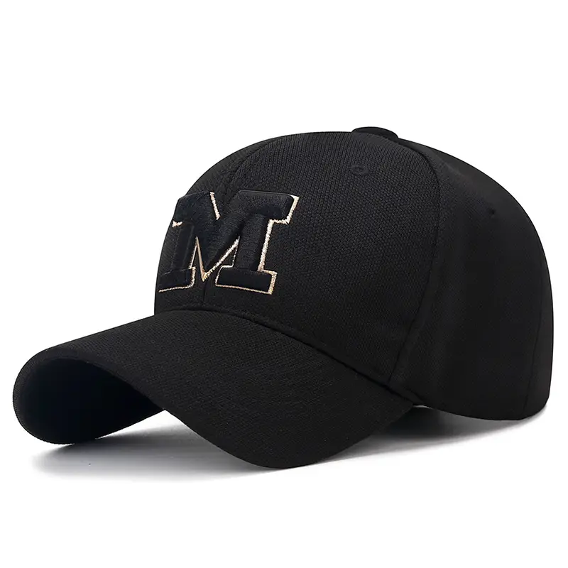 Beige M Embroidered Baseball Cap for Men - Image 2