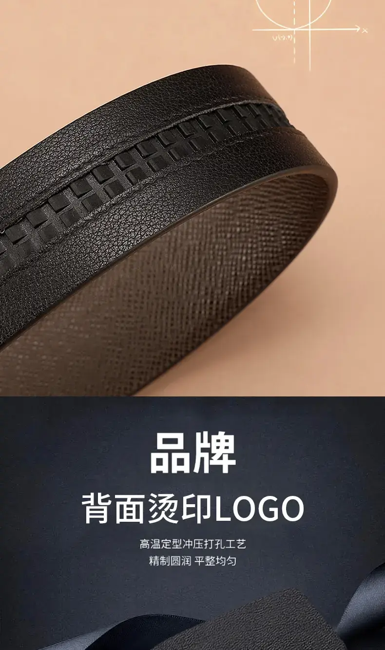 Men's Genuine Leather Belt with Gold Buckle β feature 13