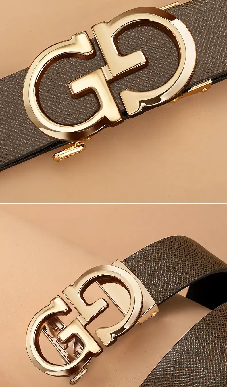 Men's Genuine Leather Belt with Gold Buckle β feature 16