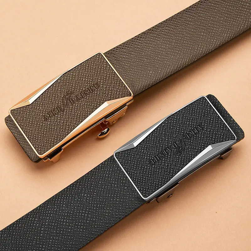 Men's Brown Croc Belt with Gold Buckle - Image 6