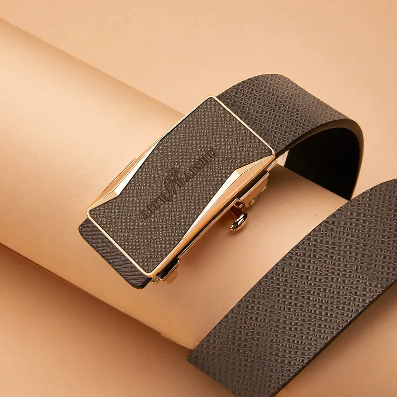 Men's Brown Croc Belt with Gold Buckle - Image 7