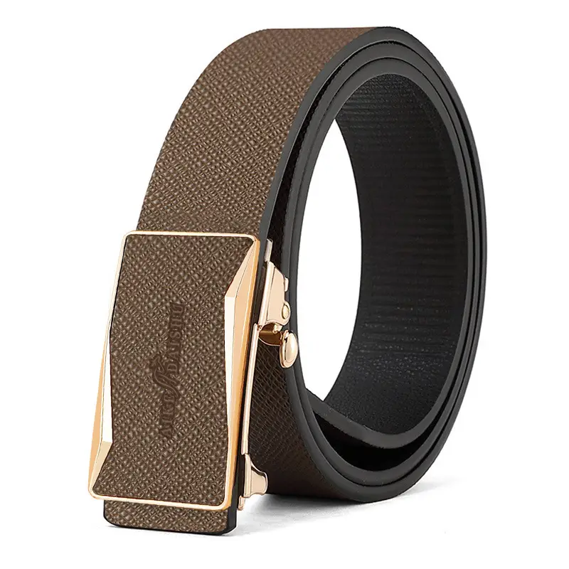 Men's Brown Croc Belt with Gold Buckle - Image 8