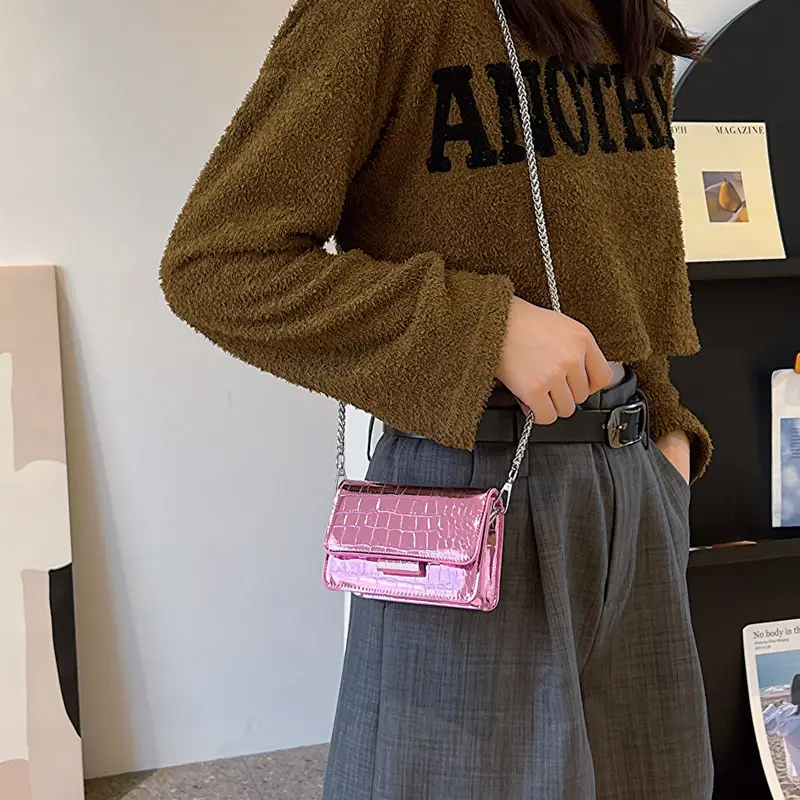 Textured Stone Pattern Chain Bag 2023 Summer - Image 7