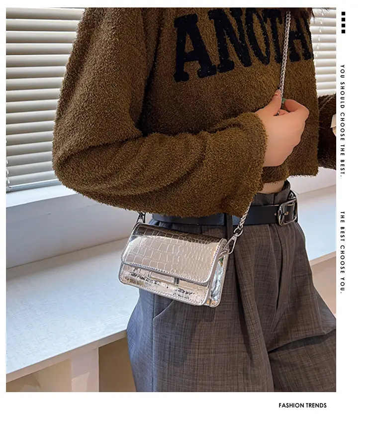 Textured Stone Pattern Chain Bag 2023 Summer — feature 1