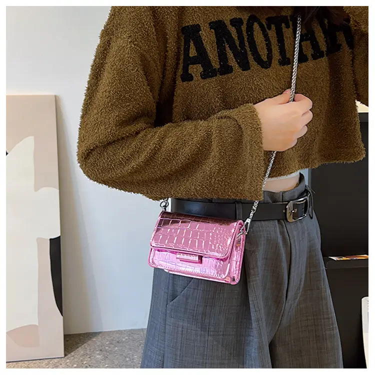 Textured Stone Pattern Chain Bag 2023 Summer — feature 12