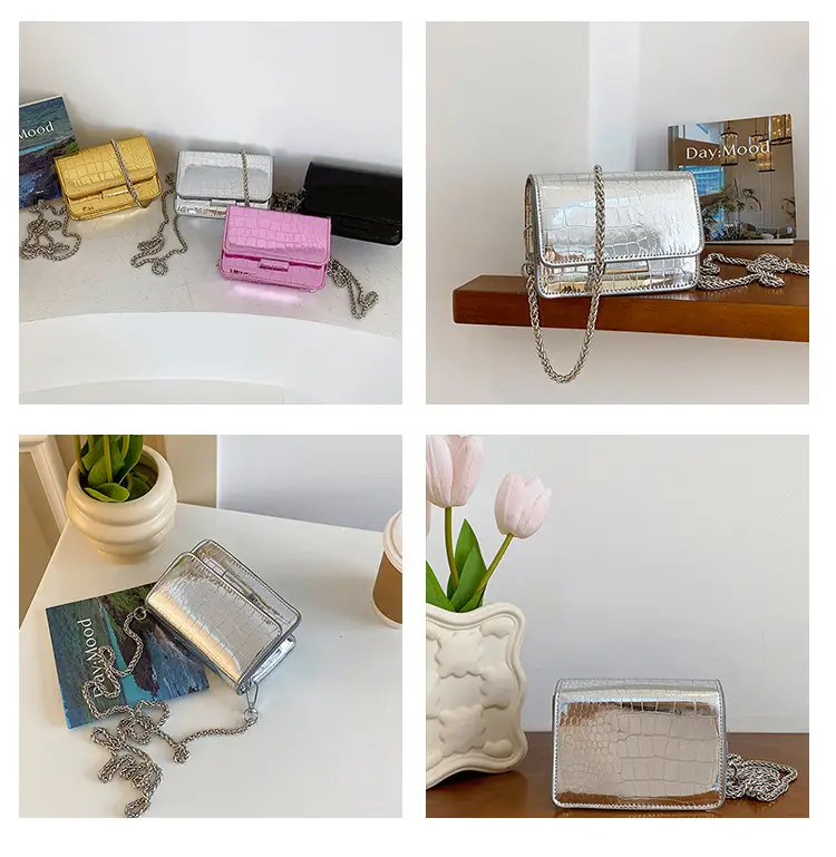 Textured Stone Pattern Chain Bag 2023 Summer — feature 8