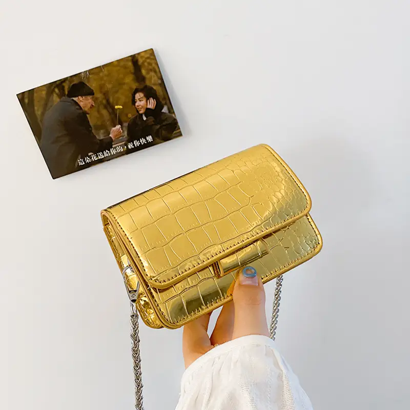 Textured Stone Pattern Chain Bag 2023 Summer - Image 3