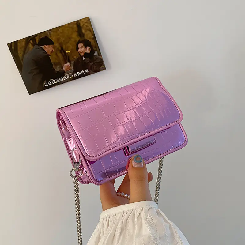 Textured Stone Pattern Chain Bag 2023 Summer - Image 4