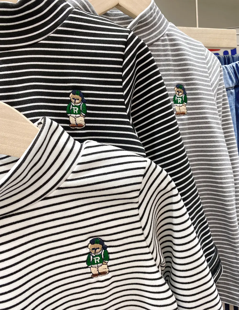Boy's Striped Fleece 2-Turn Set Blue Pants — feature 10