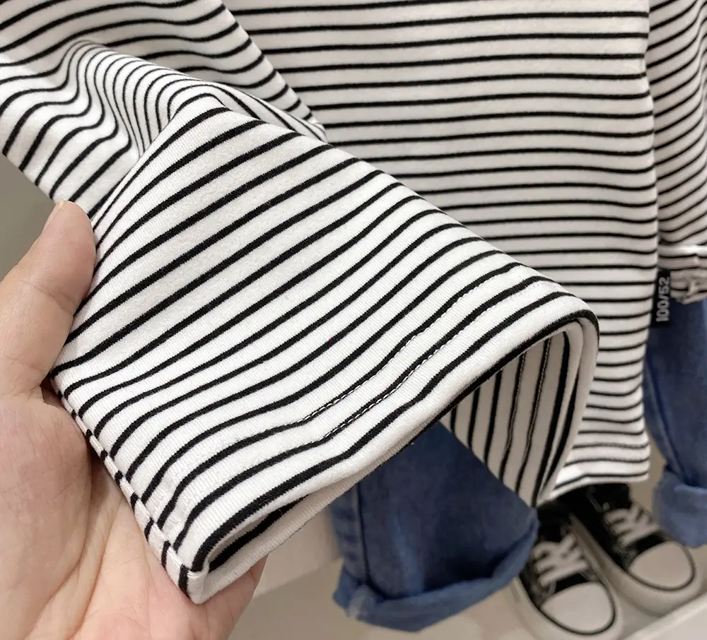 Boy's Striped Fleece 2-Turn Set Blue Pants — feature 6