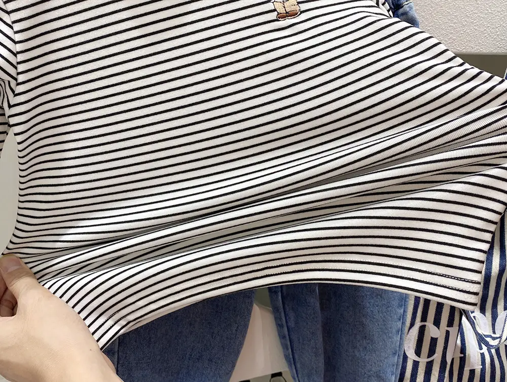 Boy's Striped Fleece 2-Turn Set Blue Pants — feature 7