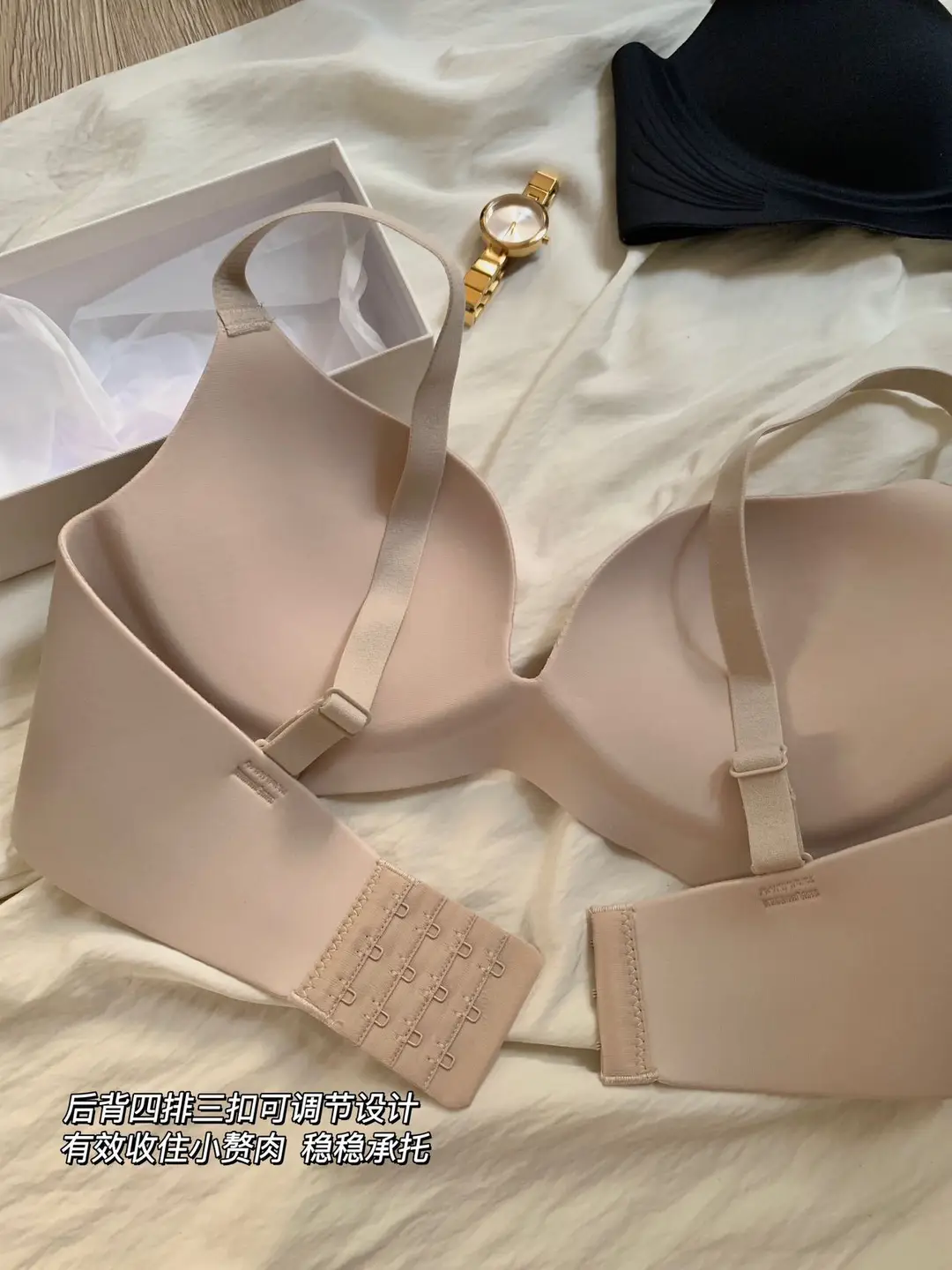 Seamless Underwear no steel ring glossy super soft comfortable soft support anti-sagging large breast bra small thin — feature 9